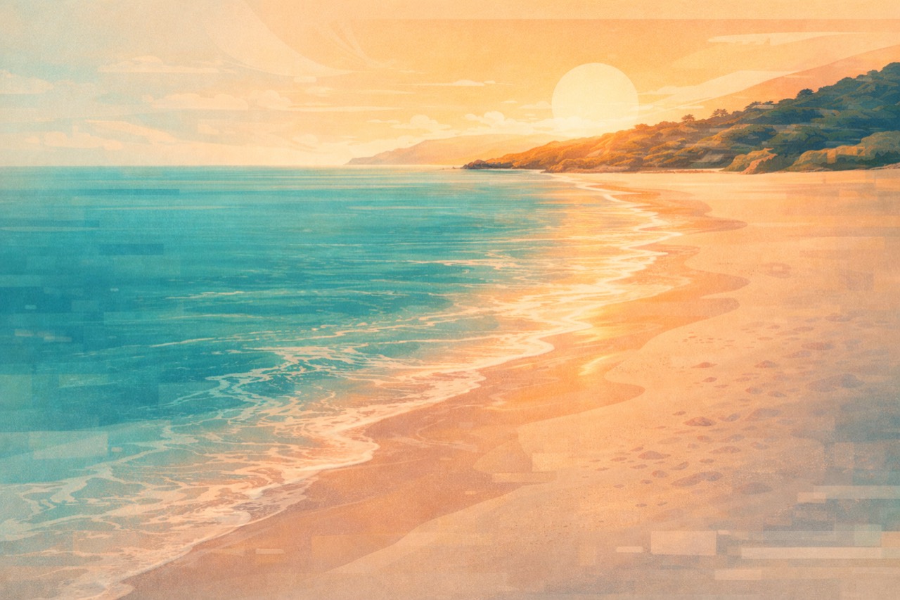 Algarve beach at golden hour