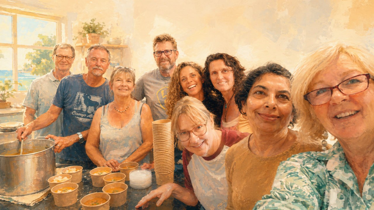 Portimão Soup Kitchen volunteers and supporters together in the kitchen